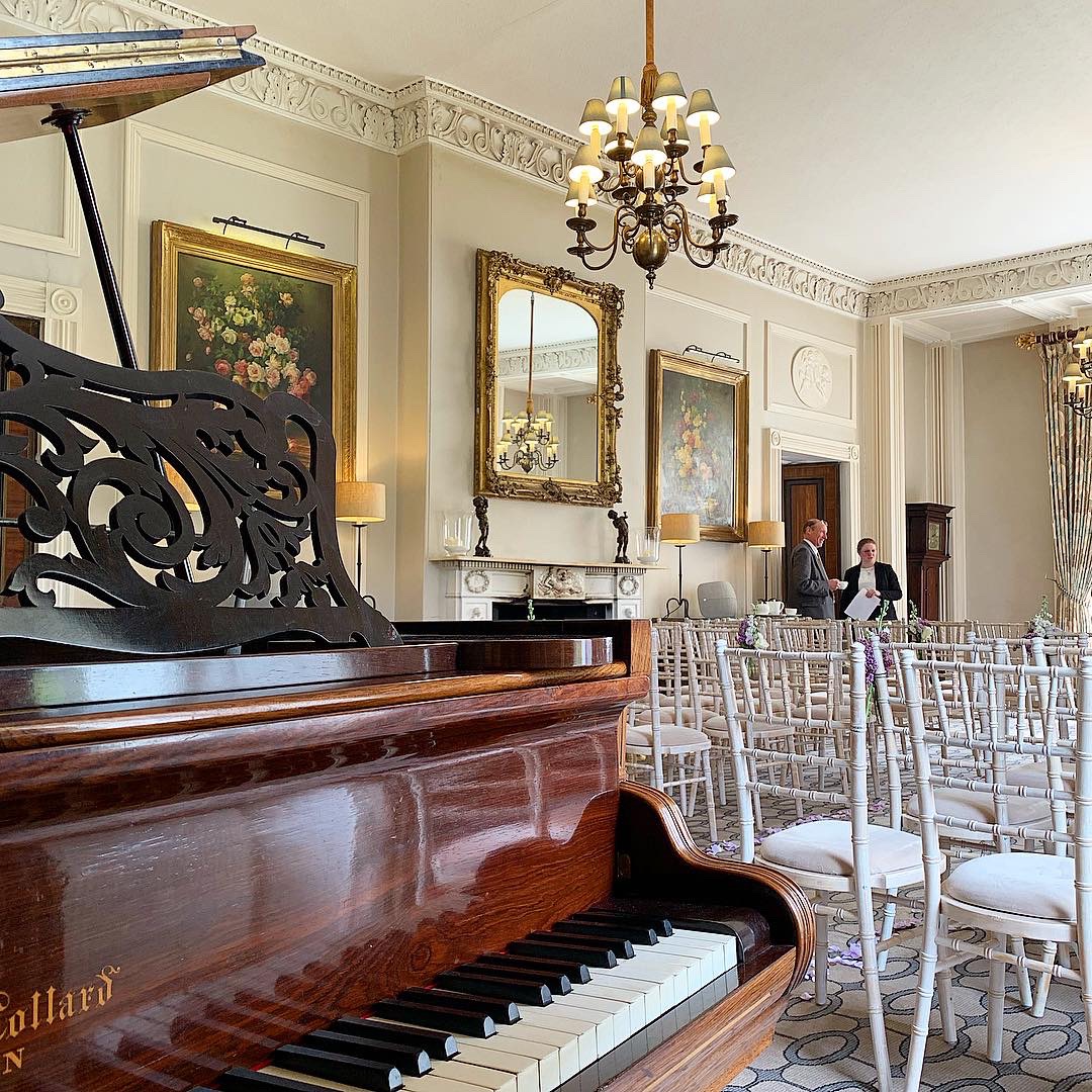 Storrs Hall wedding ceremony piano